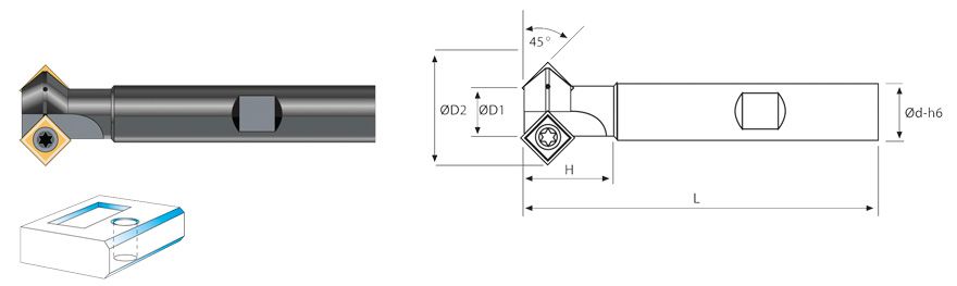 CHAMF. MILL 320WL 28,8X200X45°